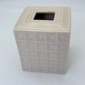 Geometric Gray and Cream Tissue Box Cover